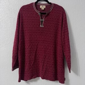 Vintage Women’s Woolrich Fair Isle Nordic 1/4 Clasp Sweater Red 2X